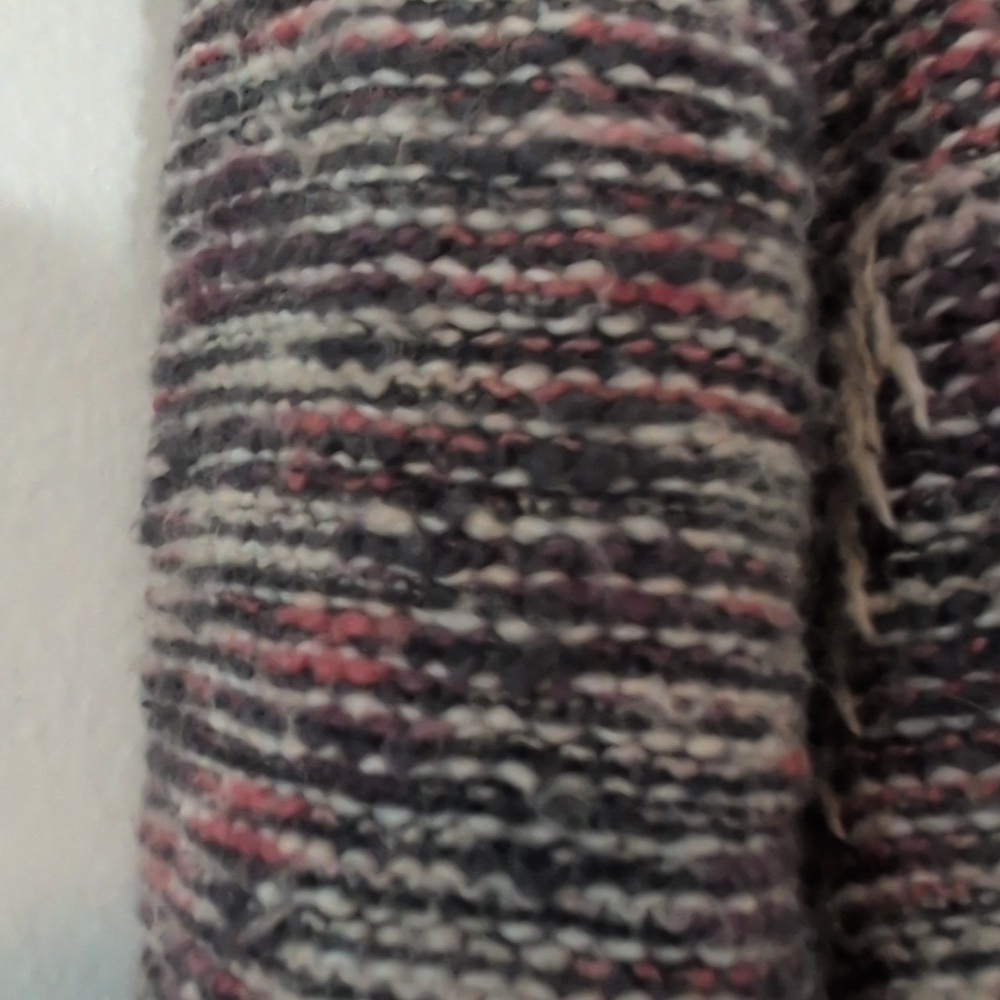 Lucky Brand Women's Open Front Boho Cotton Cardigan Fringe Pink Cream Black Sz S - Picture 9 of 10